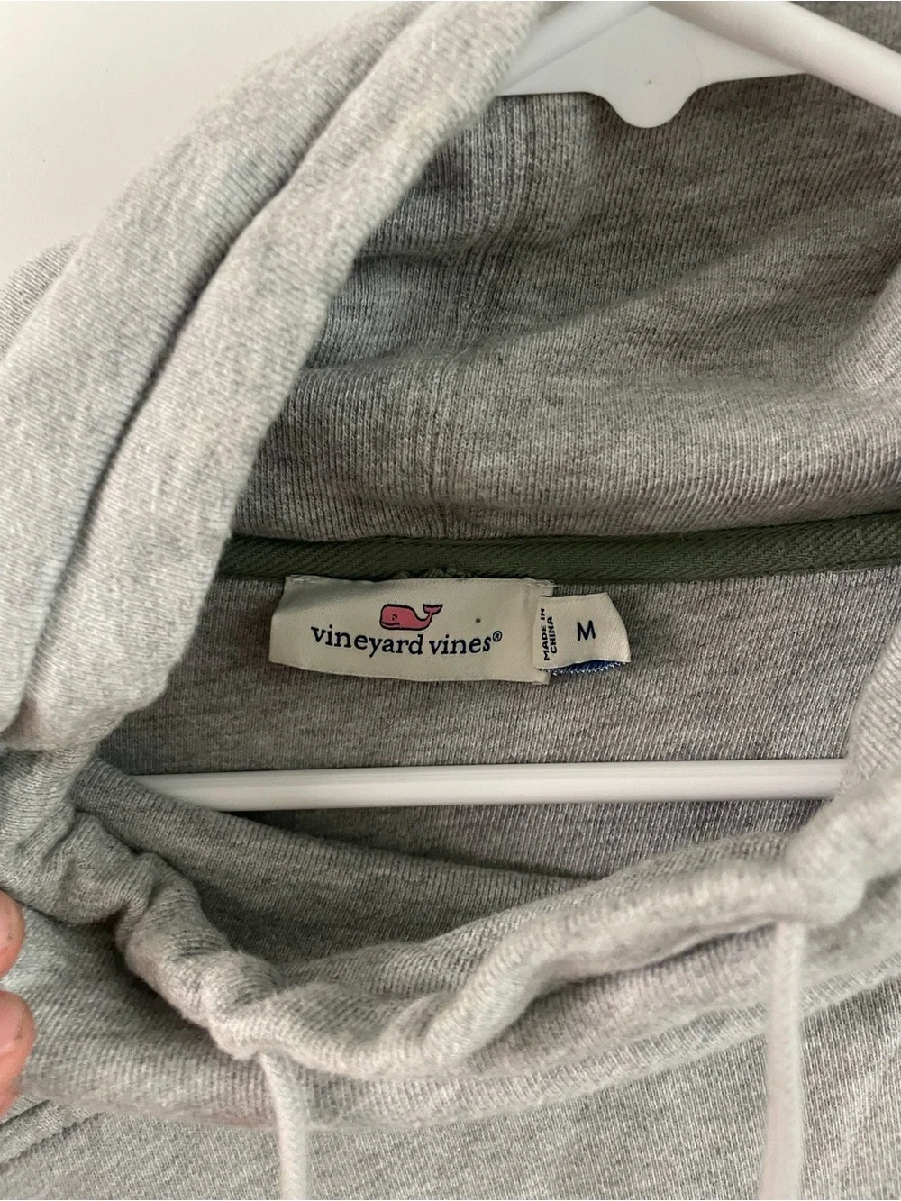 Vineyard Vines Light Gray Funnel-Neck Pullover Hoodie